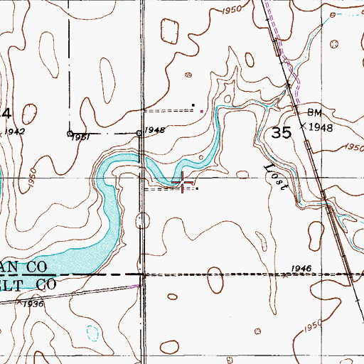 Topographic Map of 31N55E35CBDB01 Well, MT