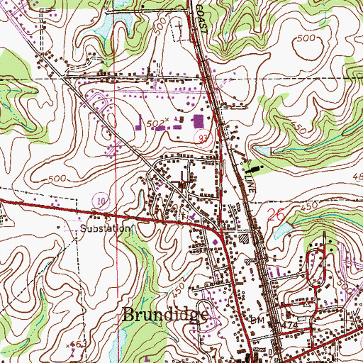 Topographic Map of Galloway Park, AL