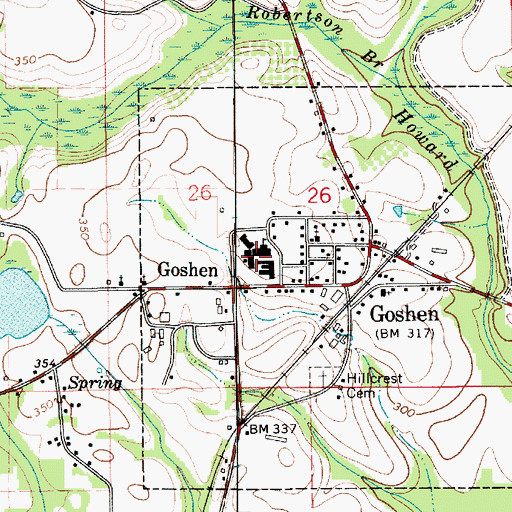 Topographic Map of Goshen High School, AL