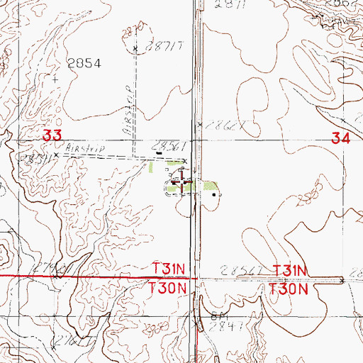 Topographic Map of 31N44E33DADA01 Well, MT