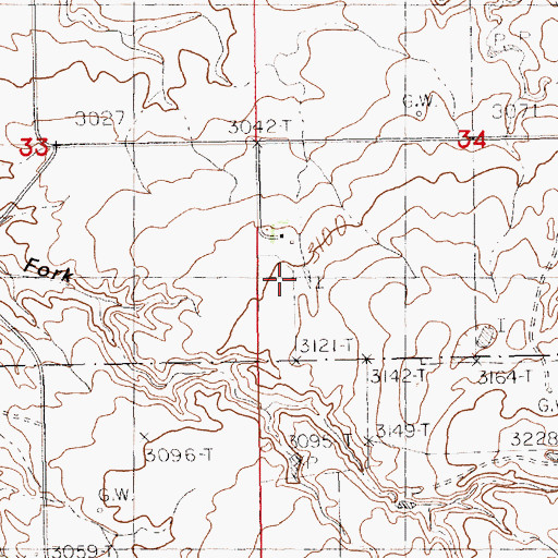 Topographic Map of 31N15E34CCCB01 Well, MT