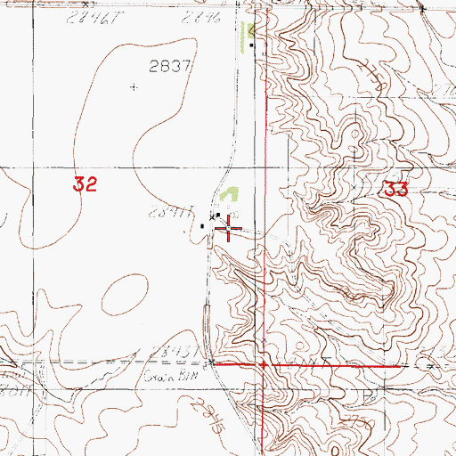 Topographic Map of 31N45E32DADB01 Well, MT