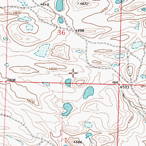 Topographic Map of 31N11W36DCDB01 Well, MT