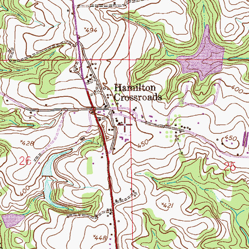 Topographic Map of Hamilton Crossroads Cemetery, AL