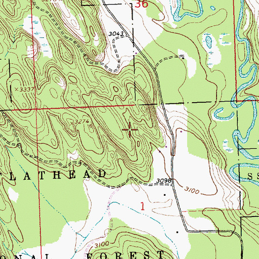 Topographic Map of 30N23W01AB__01 Well, MT