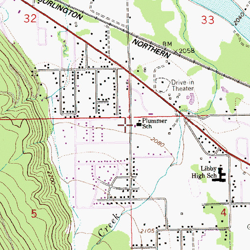 Topographic Map of 30N31W04BBB01_ Well, MT