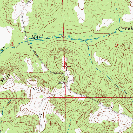 Topographic Map of Head Cemetery, AL