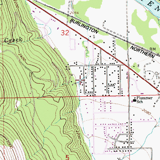 Topographic Map of 31N31W32DCA___ Well, MT