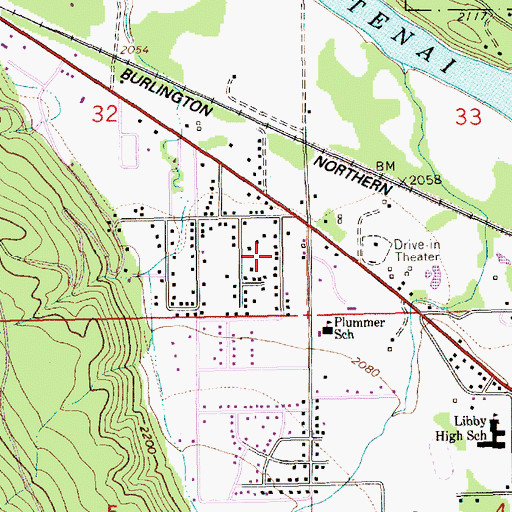 Topographic Map of 31N31W32DDA___ Well, MT