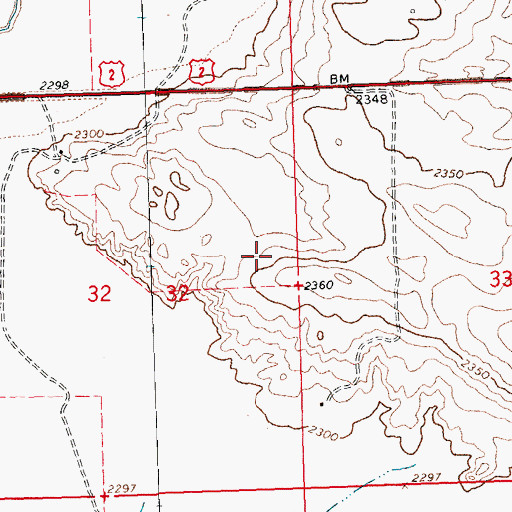 Topographic Map of 31N26E32ADD_01 Well, MT