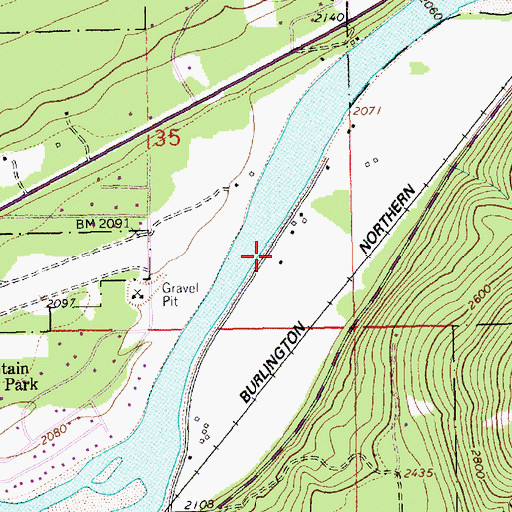 Topographic Map of 31N31W35DDBA01 Well, MT