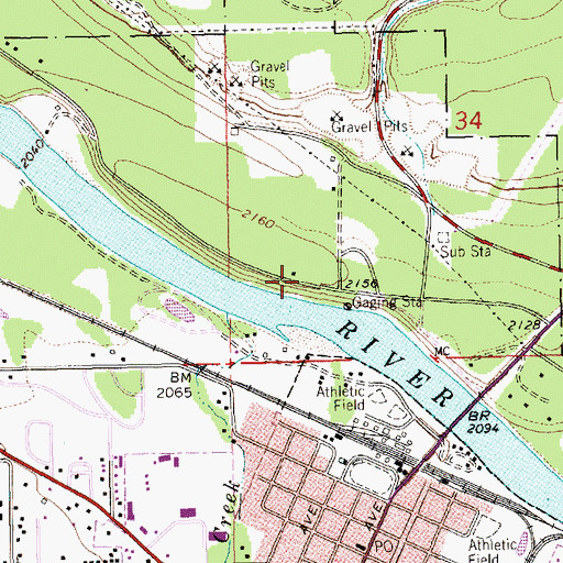 Topographic Map of 31N31W34CCAC01 Well, MT