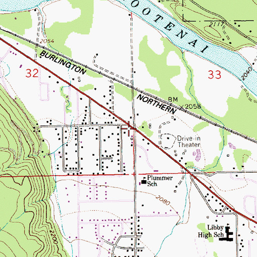 Topographic Map of 31N31W33CCBB01 Well, MT