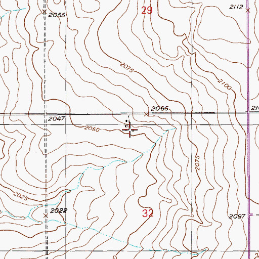 Topographic Map of 31N56E32BAAB01 Well, MT