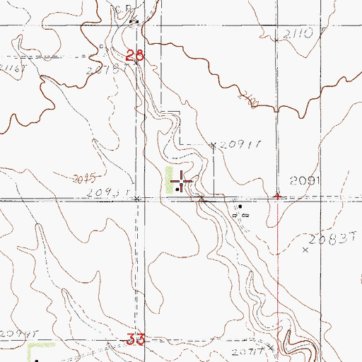 Topographic Map of 31N54E28DCDC01 Well, MT