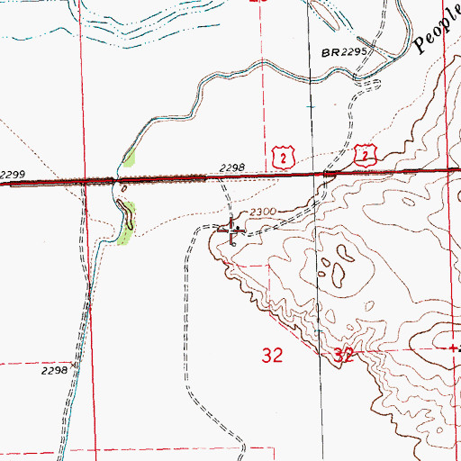Topographic Map of 31N26E32BAD_02 Well, MT