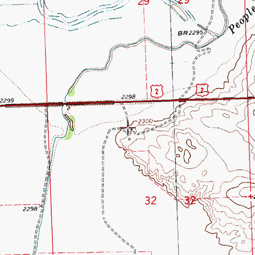 Topographic Map of 31N26E32BAD_01 Well, MT