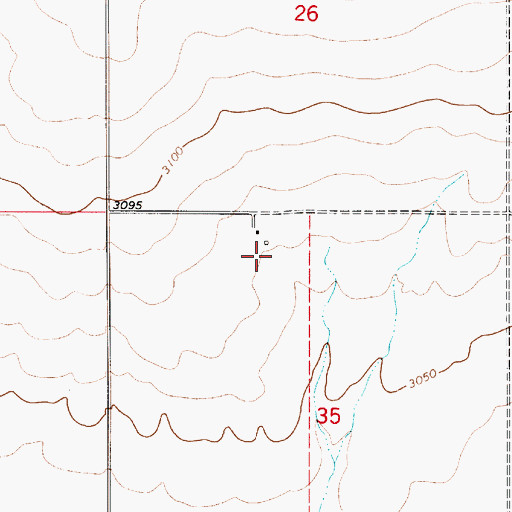 Topographic Map of 31N06E35BAAC01 Well, MT