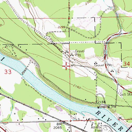 Topographic Map of 31N31W34BCC___ Well, MT