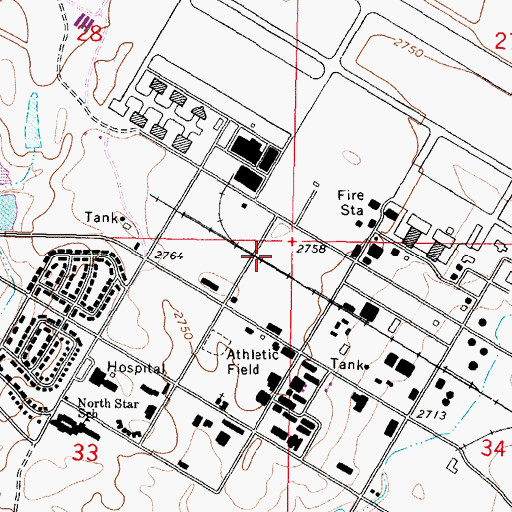 Topographic Map of 31N40E33AAA_01 Well, MT