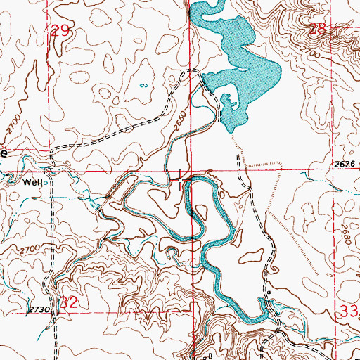 Topographic Map of 31N13E32BAAA01 Well, MT