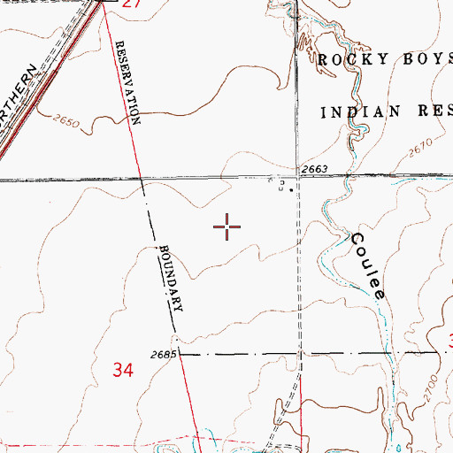 Topographic Map of 31N14E34AA__01 Well, MT