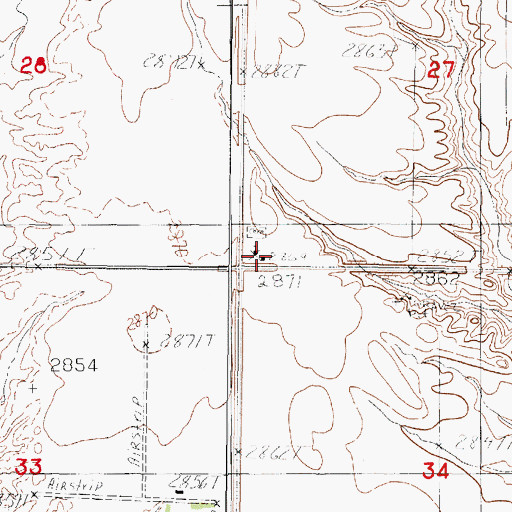 Topographic Map of 31N44E27CCCC01 Well, MT
