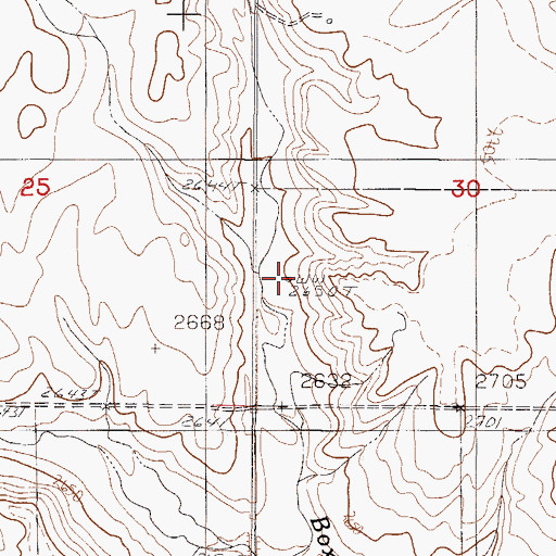 Topographic Map of 31N48E30CBCD01 Well, MT