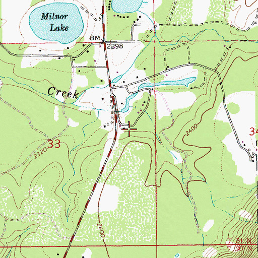 Topographic Map of 31N33W33ADDB01 Well, MT