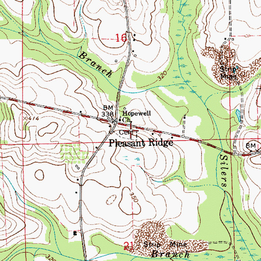 Topographic Map of Hopewell Cemetery, AL