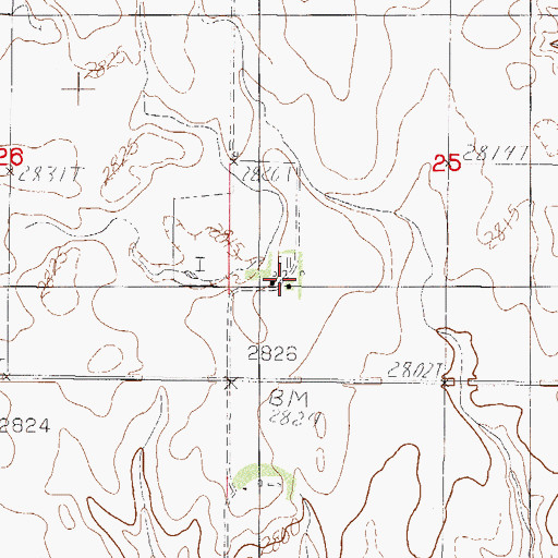 Topographic Map of 31N45E25CCAB01 Well, MT