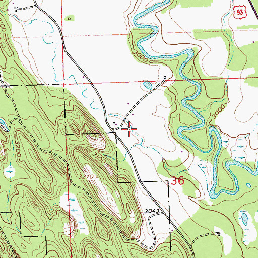 Topographic Map of 31N23W36BDBA01 Well, MT
