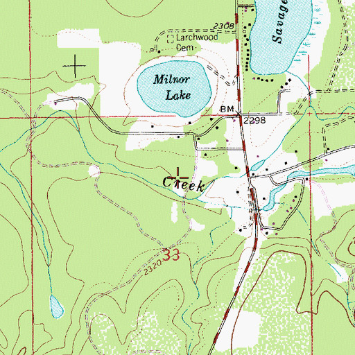 Topographic Map of 31N33W33ABCD01 Well, MT