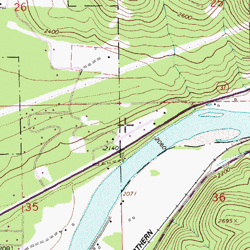 Topographic Map of 31N31W36BBB___ Well, MT