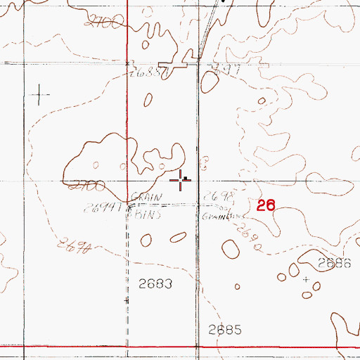 Topographic Map of 31N48E26BCDA01 Well, MT