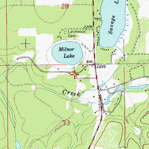 Topographic Map of 31N33W33ABBD01 Well, MT