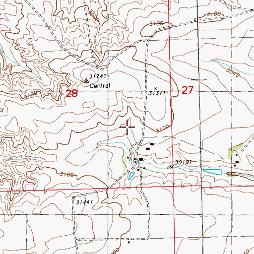 Topographic Map of 31N20E28CDBD01 Well, MT