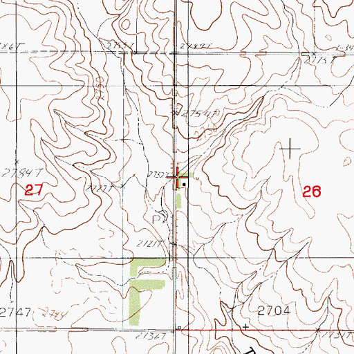Topographic Map of 31N46E26BCCC01 Well, MT