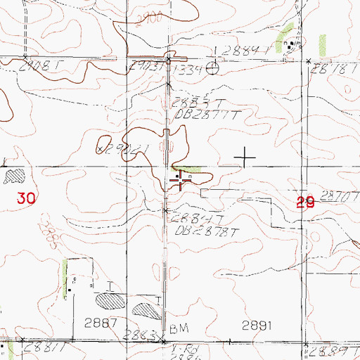Topographic Map of 31N43E29BCCD01 Well, MT