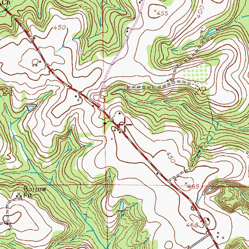 Topographic Map of Johnson Cemetery, AL