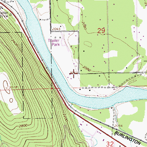 Topographic Map of 31N31W29CDB_02 Well, MT
