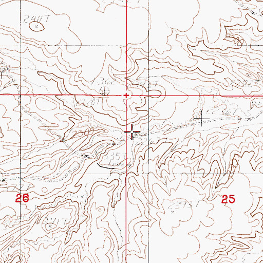 Topographic Map of 31N49E25BBCB01 Well, MT