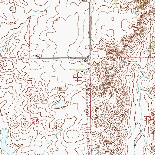 Topographic Map of 31N58E25AADB01 Well, MT