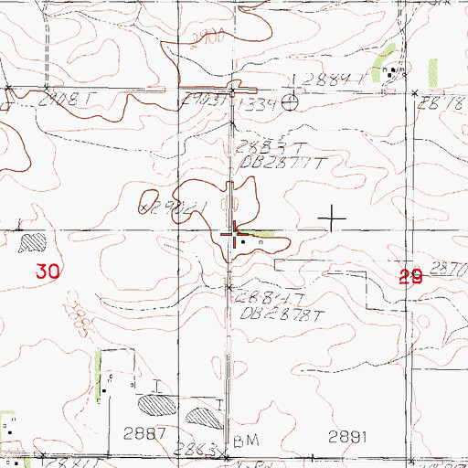 Topographic Map of 31N43E29BCCB01 Well, MT