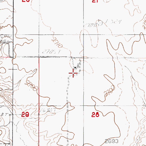 Topographic Map of 31N48E28BACB01 Well, MT