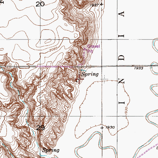 Topographic Map of 31N55E29AABD01 Well, MT