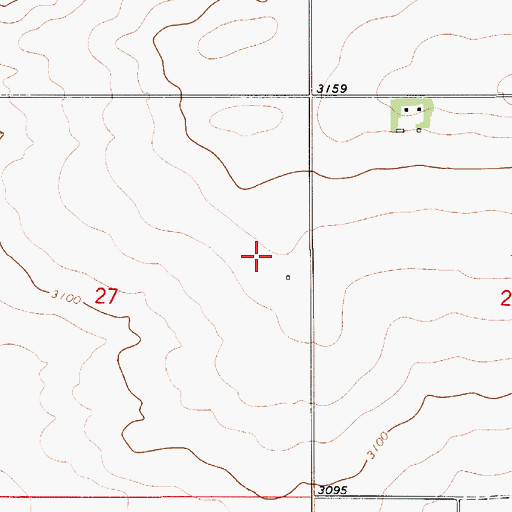 Topographic Map of 31N06E27ADDD01 Well, MT