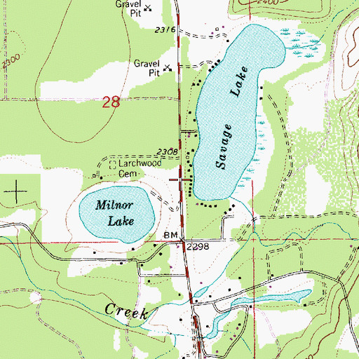 Topographic Map of 31N33W28DDBB01 Well, MT