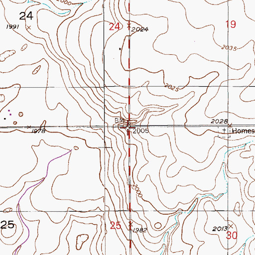 Topographic Map of 31N56E30BBBB01 Well, MT