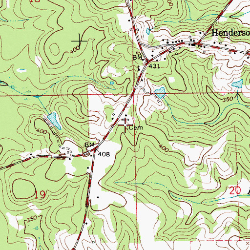 Topographic Map of Lewis Cemetery, AL